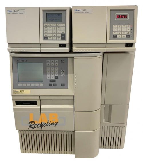 Waters Alliance 2695 HPLC + 2487 Dual Absorbance Detector + 2410 RID